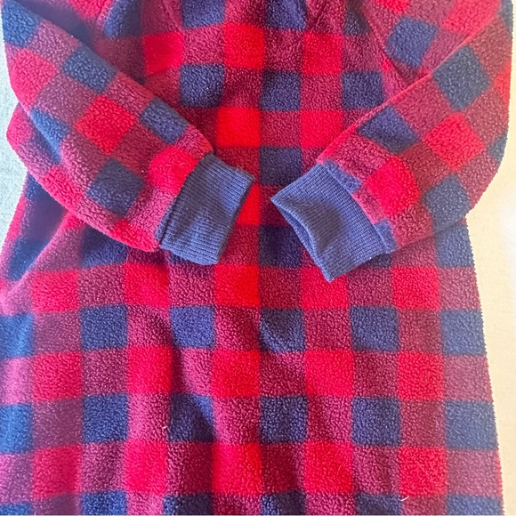 7 for all mankind - Cozy Red and Black Plaid Kids One Piece Bunting bag/romper - Picture 5 of 7